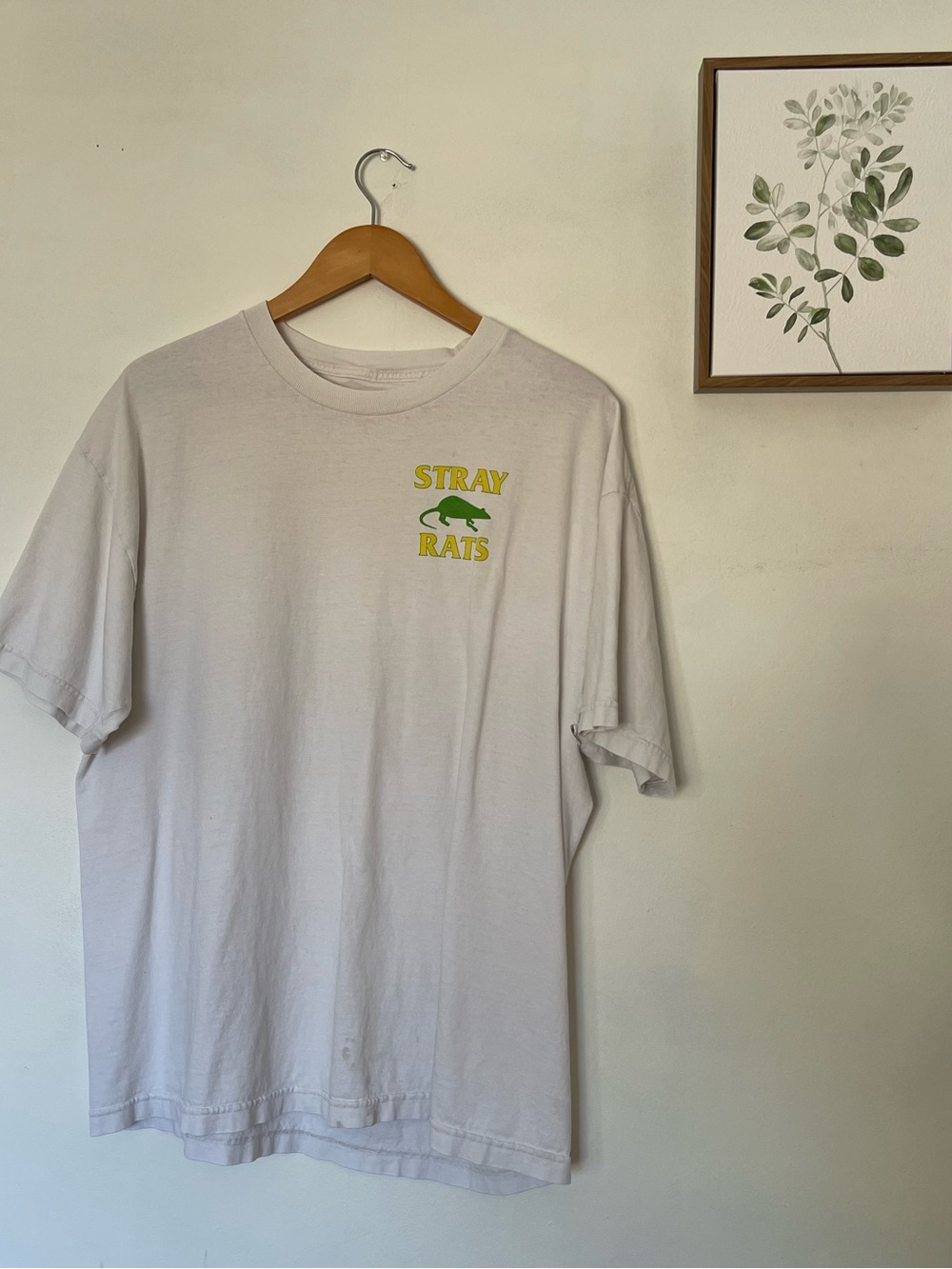 Stray Rats White Graphic Tee - Men's Crew Neck Shirt